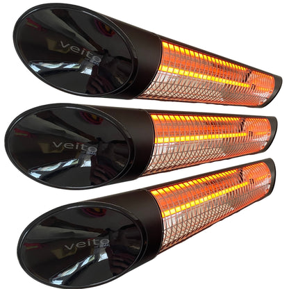 3 Pack - Veito Blade SMAX 2500W IP55 Carbon Infrared Heater
