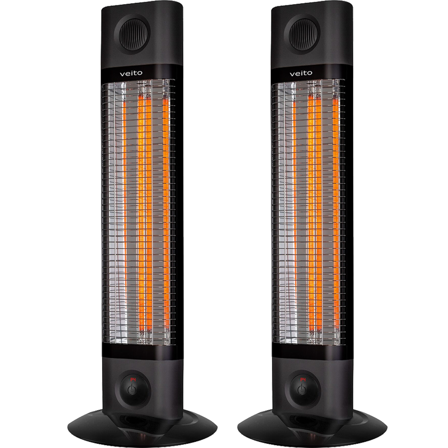 2 Pack - Veito NOIR 1800W Free Standing Portable Carbon Infrared Heater