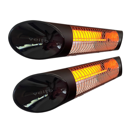 2 Pack - Veito Blade MINI 1200W IP55 Carbon Infrared Heater